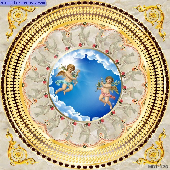 Mẫu dán trần họa tiết MDT-170